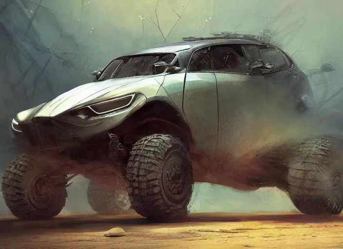 Image similar to a beautiful concept design of an old car converted into offroad sport. car design by cory loftis, fenghua zhong, ryohei hase, ismail inceoglu and ruan jia, henrik fisker and bruce kaiser and scott robertson and dmitry mazurkevich and doruk erdem and jon sibal, volumetric light.