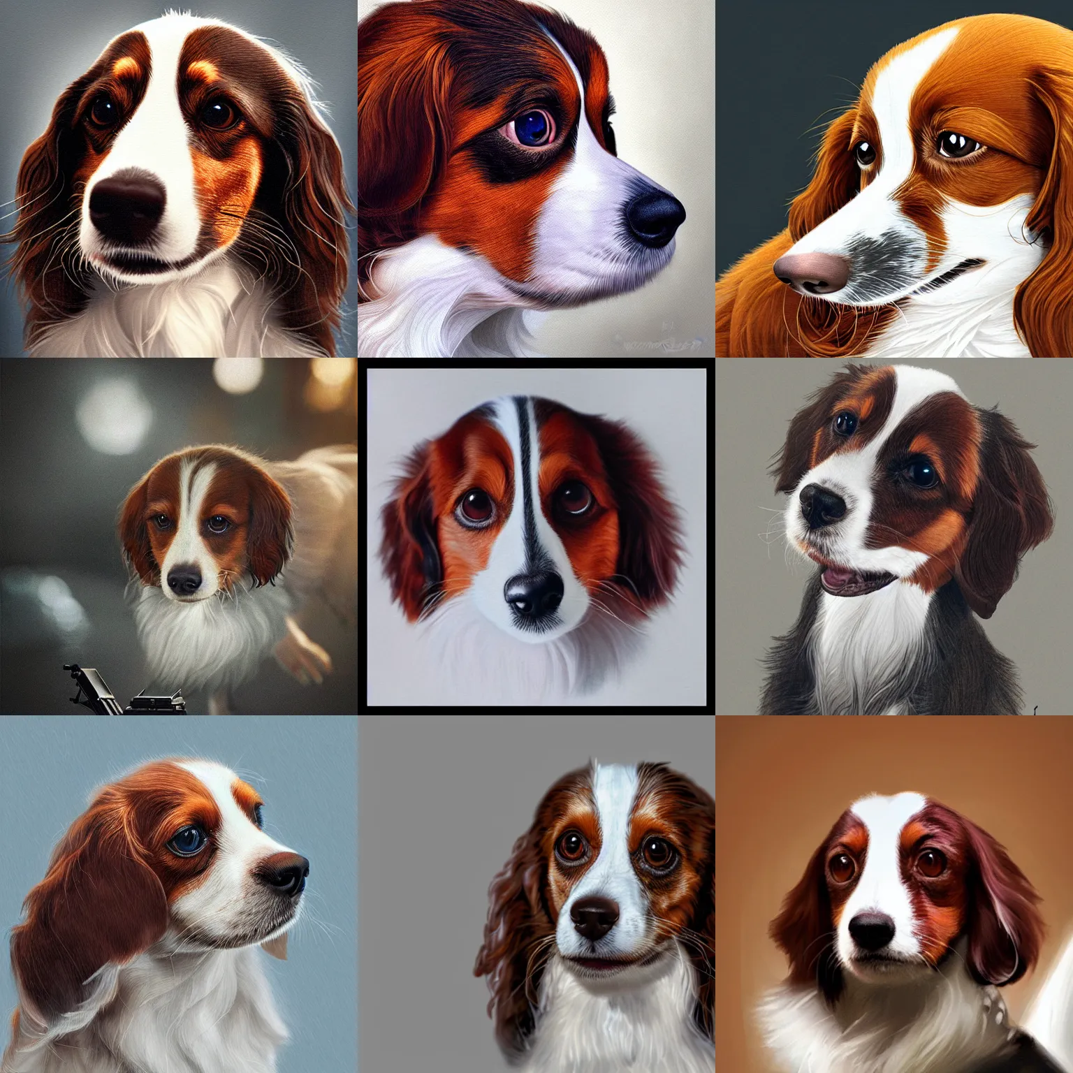 Prompt: a kooikerhondje using a camera on a movie set, artstation, by Sakimichan, intricate, elegant, highly detailed, digital painting, smooth, sharp focus