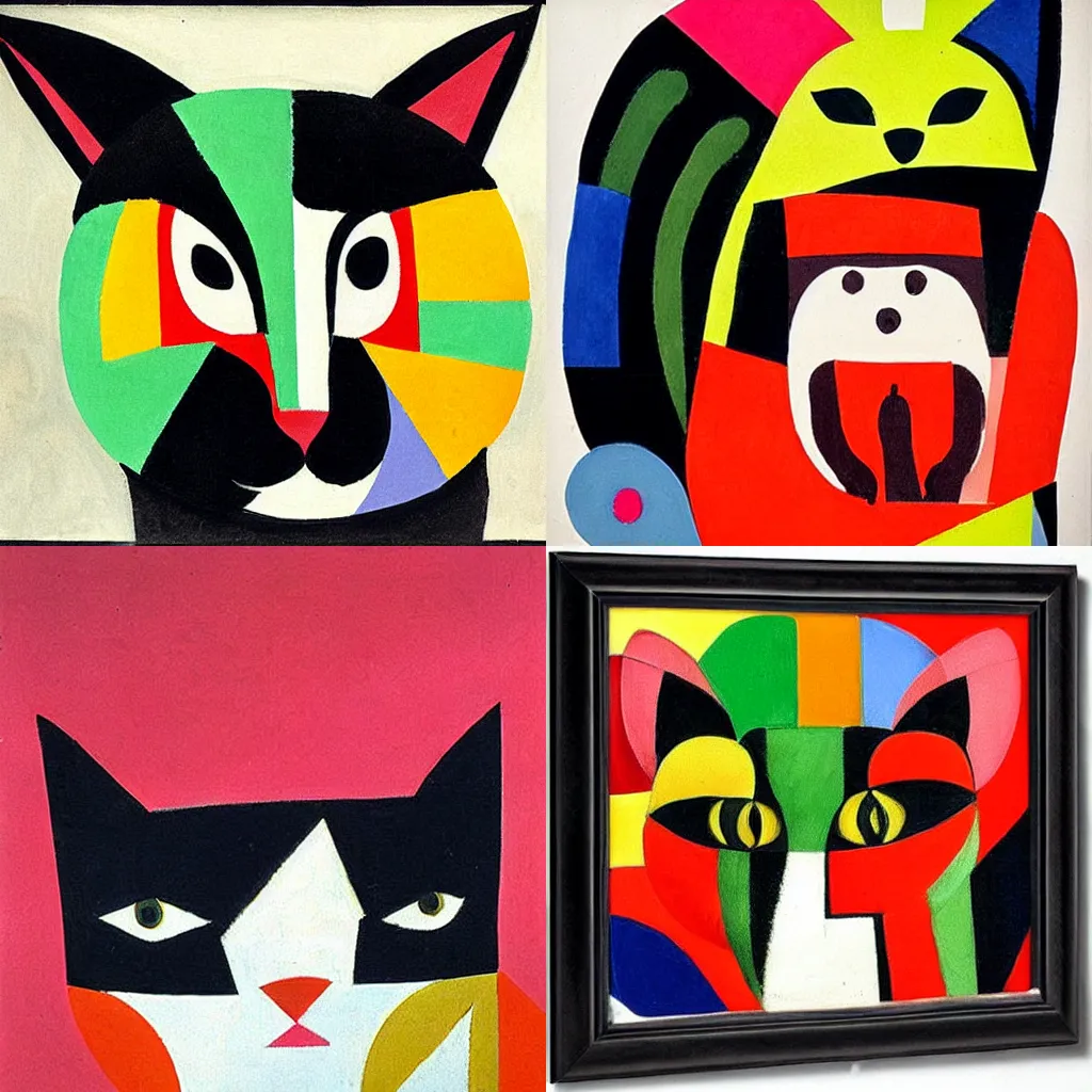 Prompt: a cute cat by Sonia Delaunay