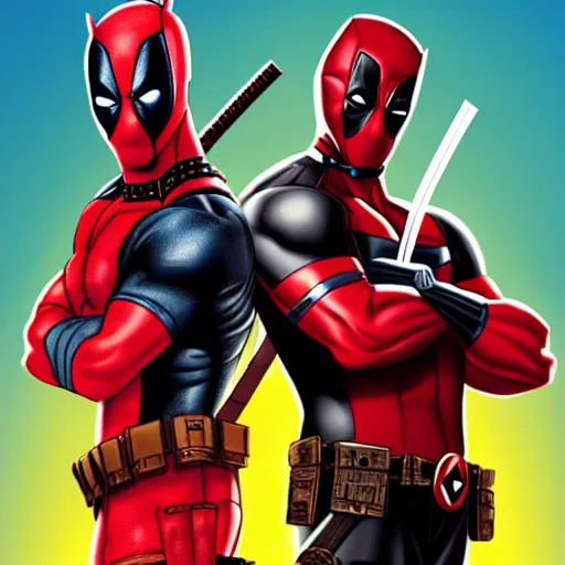 Image similar to Deadpool and wolverine 4K quality digital art