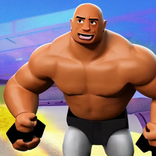 Prompt: dwayne the rock johnson as a roblox character