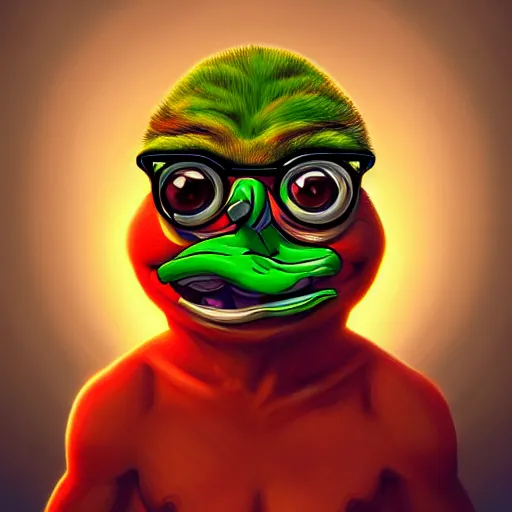 portrait of strong pepe eats shit, concept art, | Stable Diffusion ...