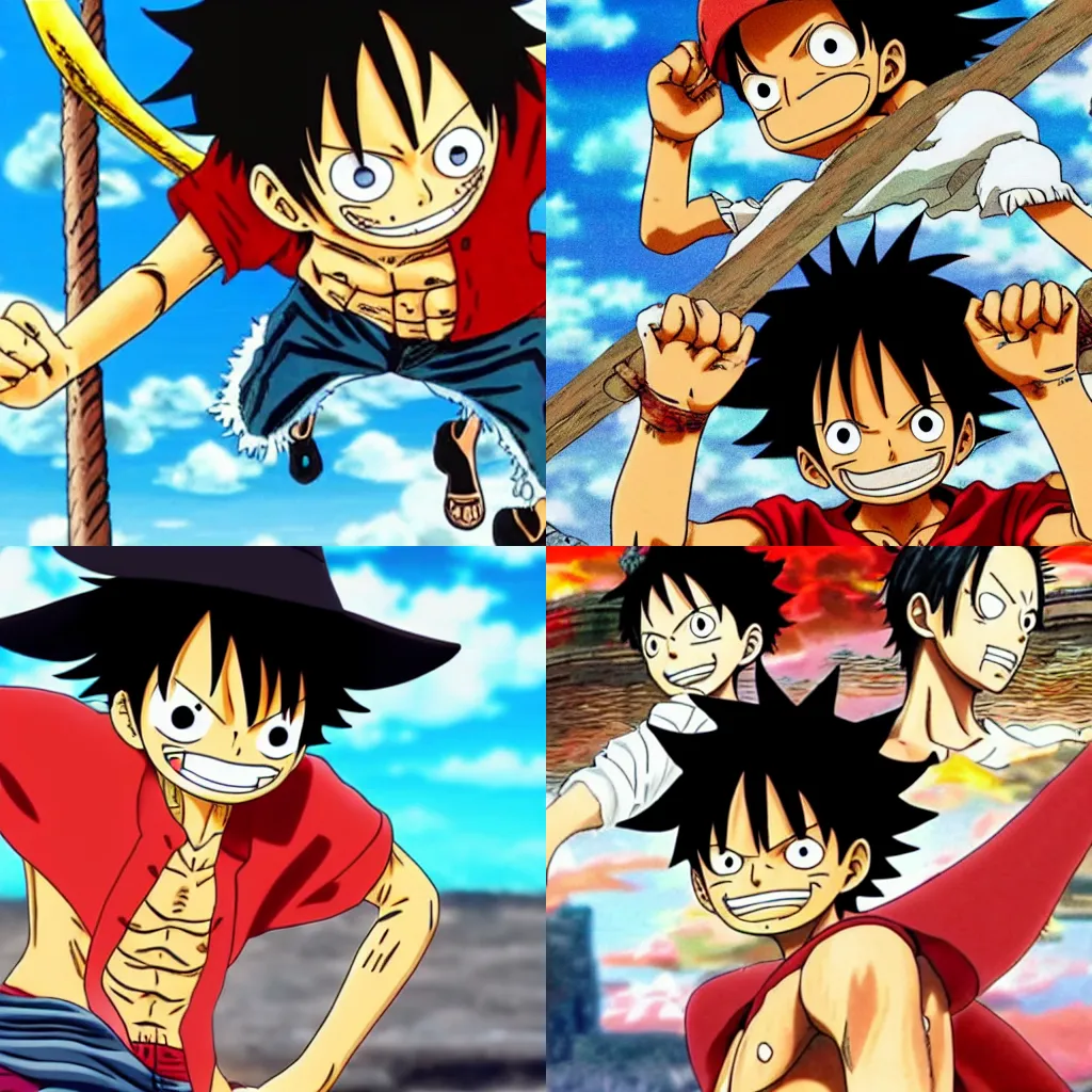 Prompt: Luffy, Anime dynamic shot
