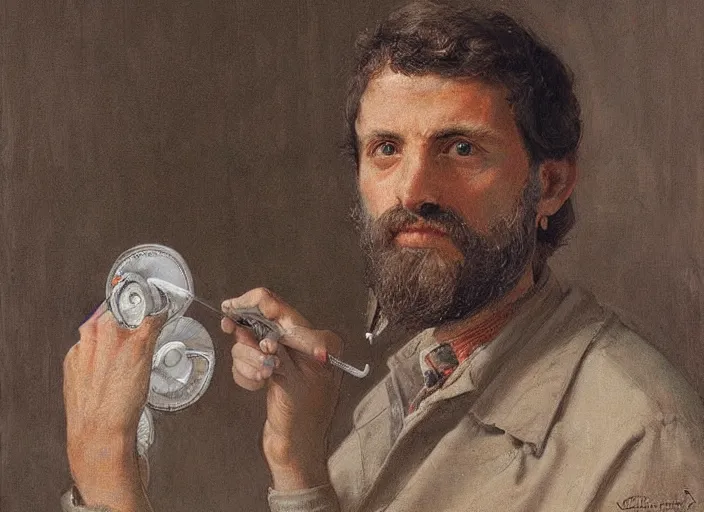 Image similar to a highly detailed ancient portrait of a dentist, james gurney, james jean