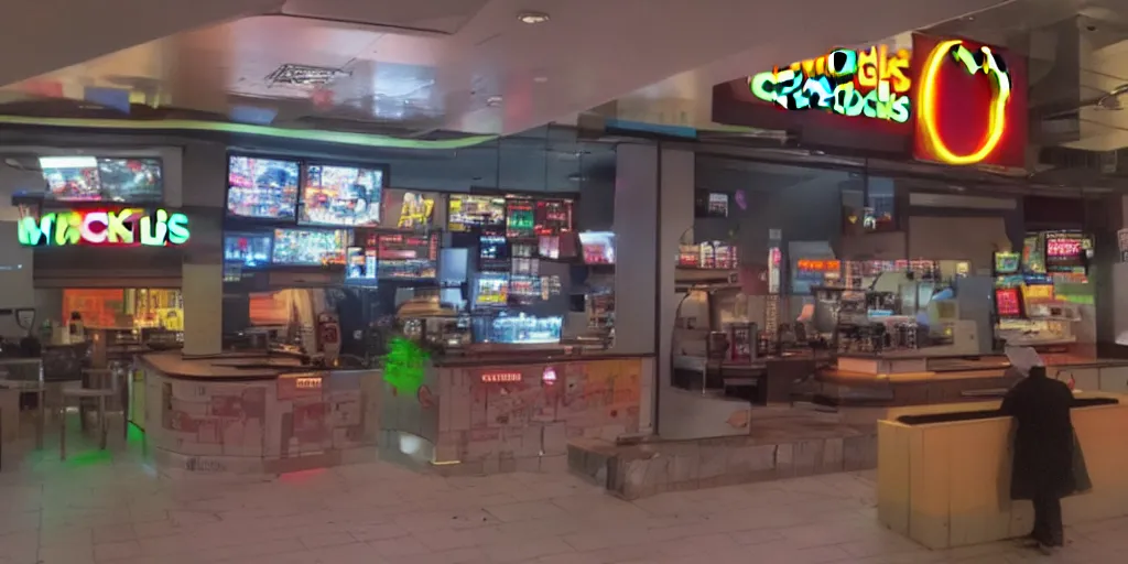 Prompt: Cyberpunk MacDonalds