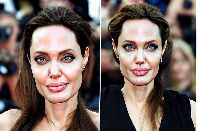 Prompt: angelina jolie is the rock from wwe, many details, super realistic, high quality, 8 k