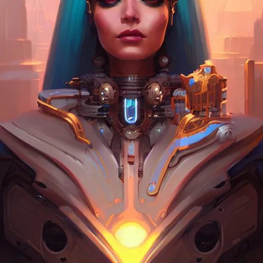 Image similar to a portrait of a beautiful cybernetic cleopatra, cyberpunk concept art by pete mohrbacher and wlop and artgerm and josan gonzales, digital art, highly detailed, intricate, sci-fi, sharp focus, Trending on Artstation HQ, deviantart, unreal engine 5, 4K UHD image