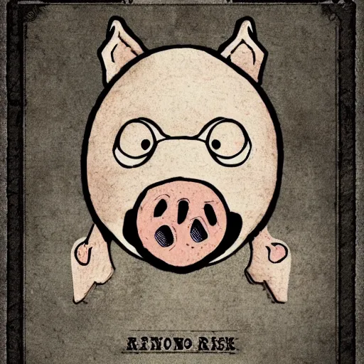 Image similar to anthropomorphic pig from rusty lake : roots ( 2 0 1 6 videogame ), very detailed face