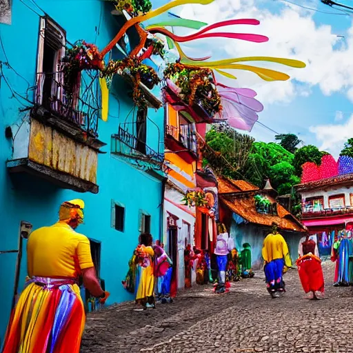 Image similar to colorful carneval in olinda, by filip hodas