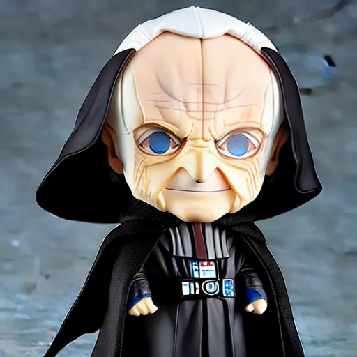 Image similar to nendoroid hooded darth sidious emperor palpatine from star wars, detailed, custom