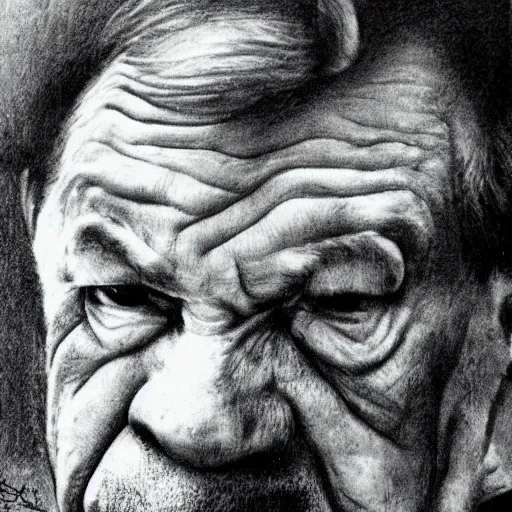 Prompt: vaclav havel drawn by kaja saudek