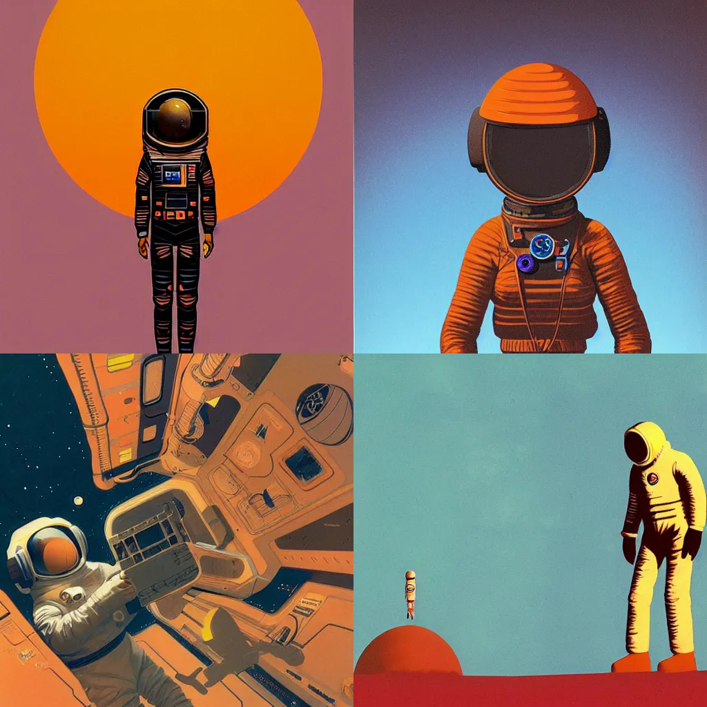 Prompt: female astronaut by dan mcpharlin,