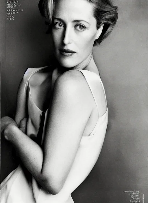 Image similar to a portrait of gillian anderson by mario testino, head shot, award winning, cover of vogue 1 9 1 0, 1 9 1 0, 1 9 1 0 s style, 1 9 1 0 s hairstyle, sony a 7 r