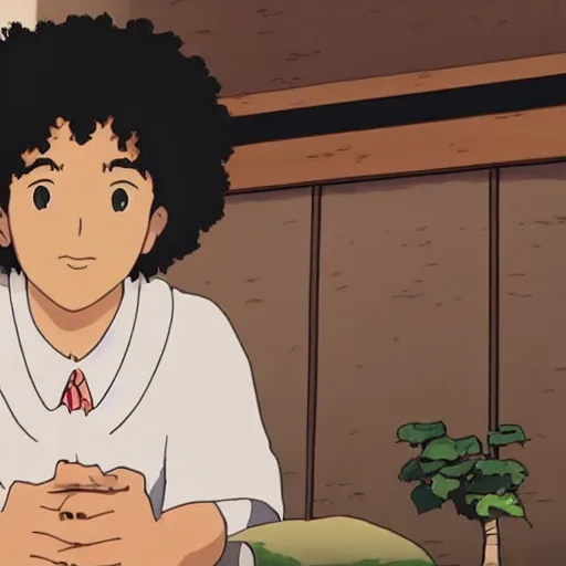 black man with curly hair in studio ghibli film | Stable Diffusion | OpenArt