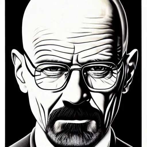 Image similar to portrait of walter white painted by alex grey