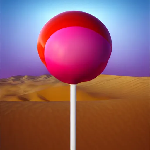 Image similar to a giant lollipop in the desert, digital art, trending on artstation, hdr