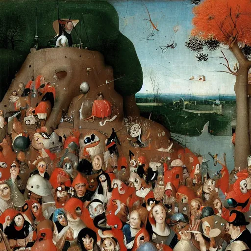 Image similar to wheres waldo by hieronymous bosch, trending on artstation