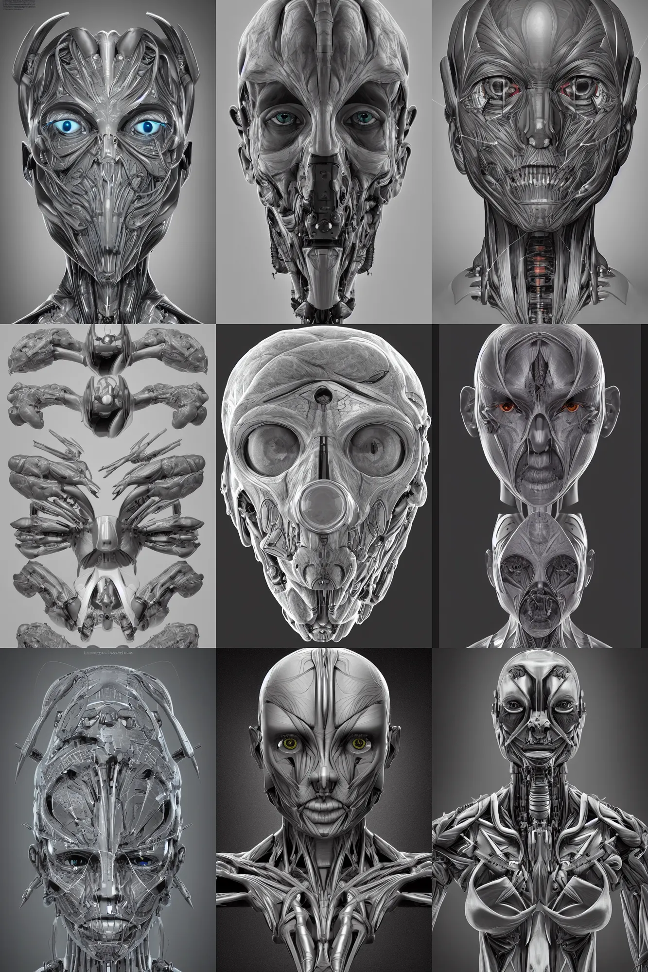 Prompt: symmetry!! eye anatomy concept, medical anatomy, cybernetic implants, gun metal grey, mecha, muscular system reference, anatomical art, digital art, in the style of amanda lilleston, luka mivsek, bryan christie, ranjit ghosh, artstation, pinterest, deviantart, photoshop, octane render, unreal engine