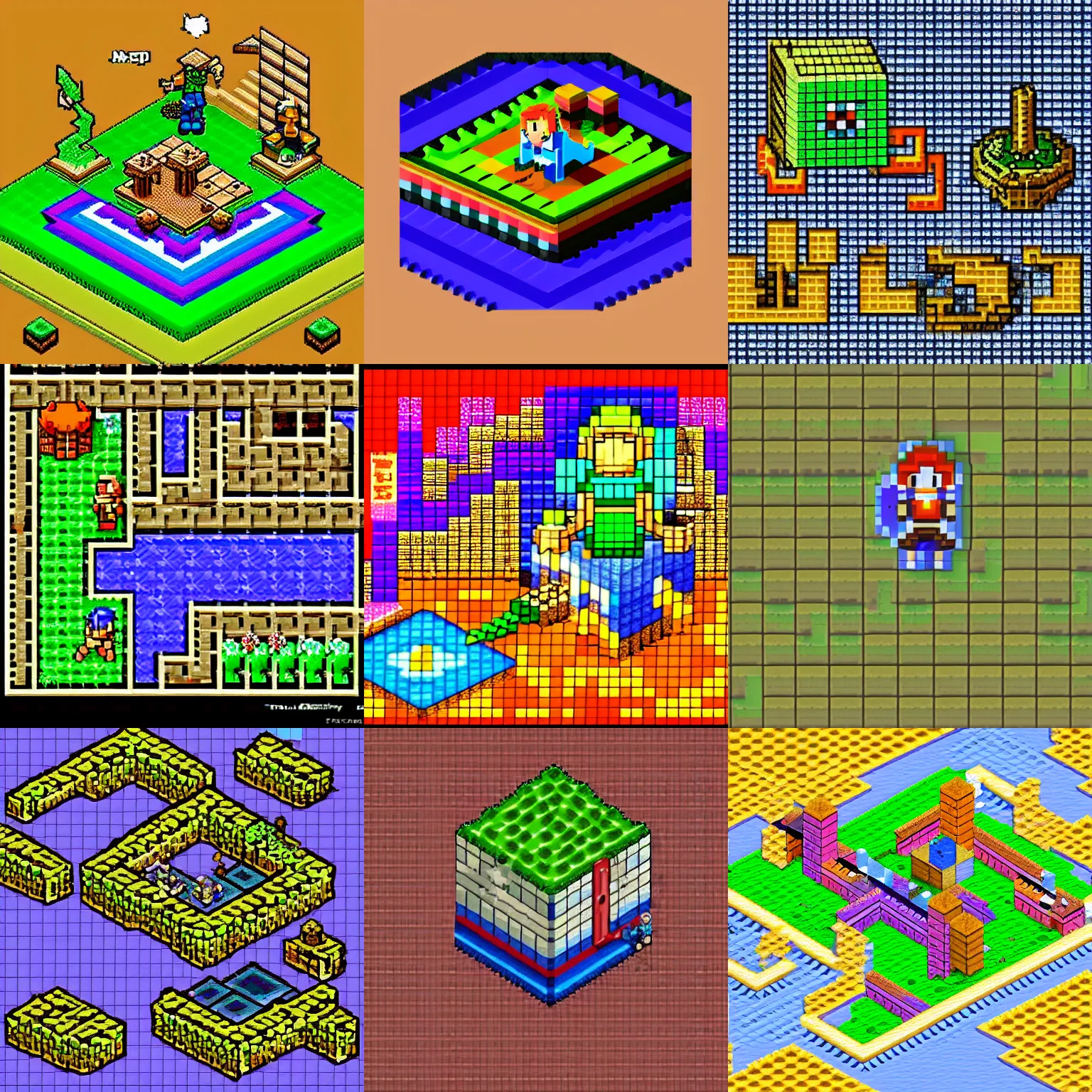 Top view pixel art map from a link to the past