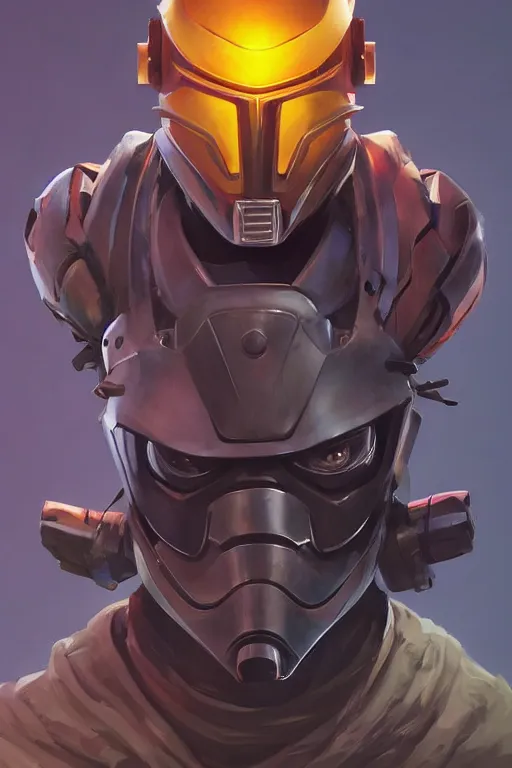 Image similar to epic mask helmet robot ninja portrait stylized as fornite style game design fanart by concept artist gervasio canda, behance hd by jesper ejsing, by rhads, makoto shinkai and lois van baarle, ilya kuvshinov, rossdraws global illumination radiating a glowing aura global illumination ray tracing hdr render in unreal engine 5