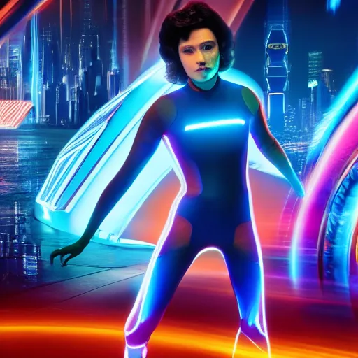 Image similar to high resolution photo of gem from the movie tron, 4 k, award winning photo.
