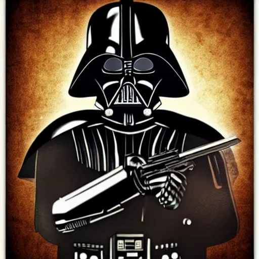 Image similar to steampunk darth vader detailed