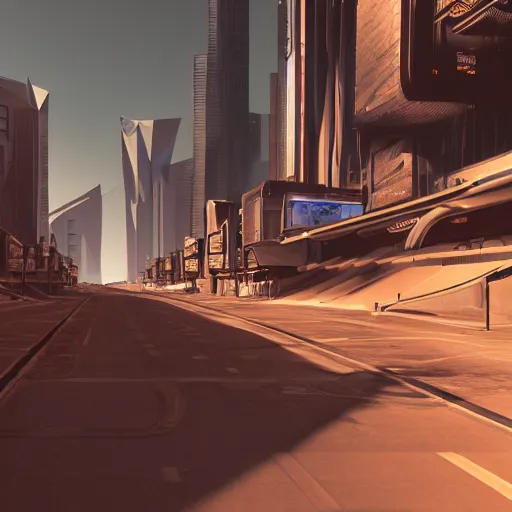 Image similar to award - winning photograph of the city streets of a futuristic utopia on mars, cinematic, 8 k, hyper realistic, unreal engine render