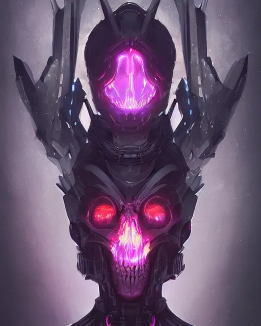 Prompt: a deathly portrait of ankou the evil lord staring with anger and wearing futuristic armor with sci fi panel cuts, death and corruption, smooth, intricate, sinister, evil energy, souls of the dead, neon glowing spells, matte painting, artstation, cinematic color scheme, dark fantasy sci fi, sharp focus, cgsociety