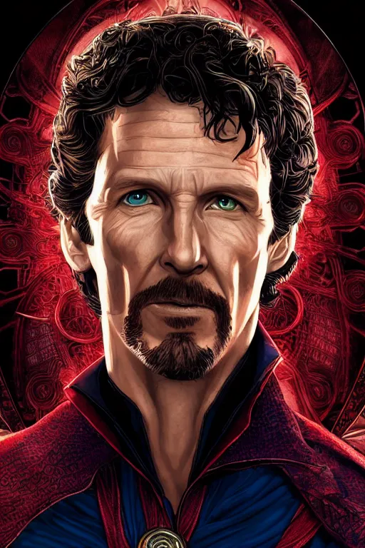 Image similar to Portrait of Todd Howard as Doctor Strange, highly detailed, marvel comics, dark, intricate, highly detailed, smooth, artstation, digital illustration