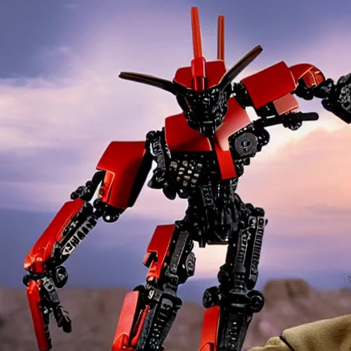 Image similar to william dafoe as a bionicle toy