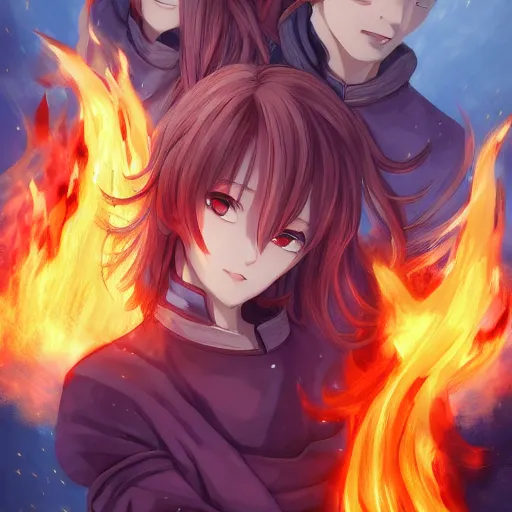 Image similar to portrait of the flames of god, anime fantasy illustration by tomoyuki yamasaki, kyoto studio, madhouse, ufotable, trending on artstation