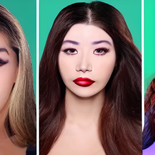 Image similar to influencer ruins good looks with trashy cosmetic surgery