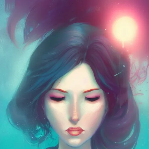 Prompt: face portrait of a woman underwater inspired by lois van baarle, cinematic, 8 k