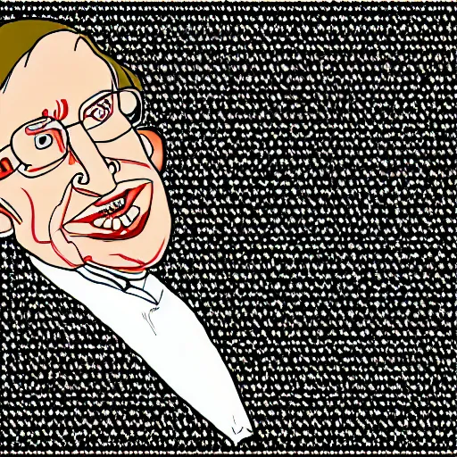 Image similar to generative vector art of stephen hawking