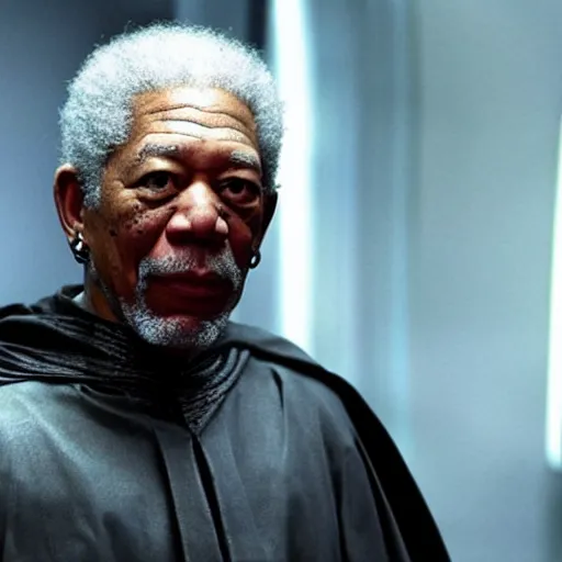 Prompt: Morgan Freeman as a sith lord, the emperor