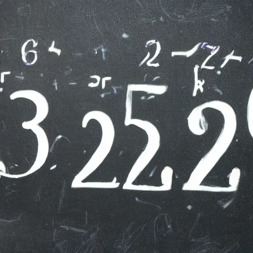 Prompt: blackboard with numbers 3 2 2 0 written on it