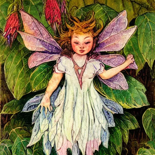 Image similar to castor oil plant fairy by Cicely Mary Barker