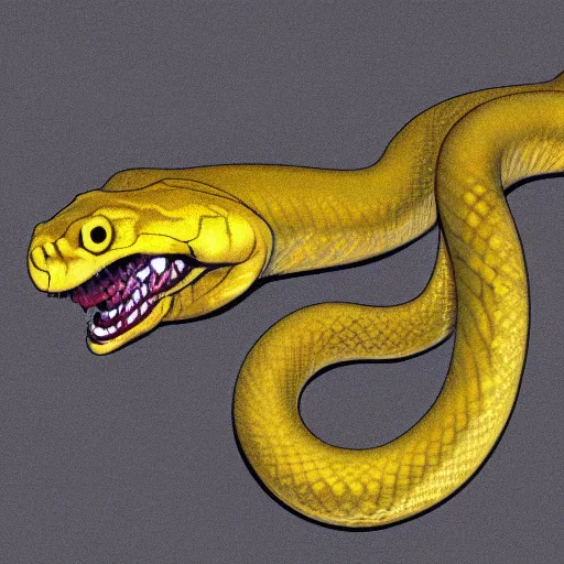 Prompt: yellow snake with red eyes detailed cinematic d & d digital artwork