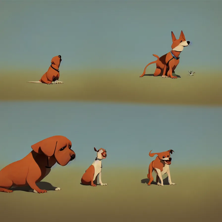 Image similar to Goro Fujita illustrating A dog on a flat background, art by Goro Fujita, sharp focus, highly detailed, ArtStation