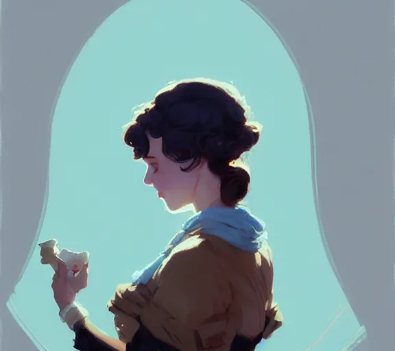 Image similar to portrait of elizabeth kissing darcy by atey ghailan, by greg rutkowski, by greg tocchini, by james gilleard, by joe fenton, by kaethe butcher, dynamic lighting, gradient light blue, brown, blonde cream and white color scheme, grunge aesthetic
