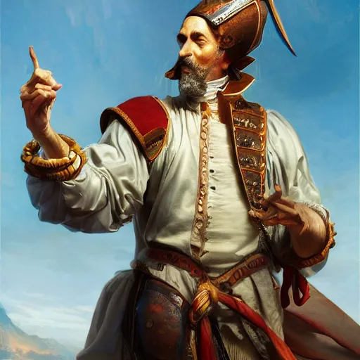 Prompt: amerigo vespucci as an eccentric tech billionaire, by yuumei, bayard wu, wlop, tim white, ross tran, photorealistic, 4 k