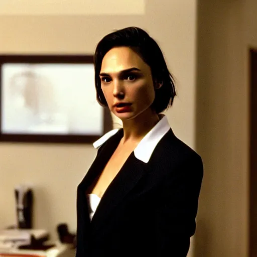 Image similar to gal gadot in patrick bateman apartment in american psycho ( 1 9 9 9 )