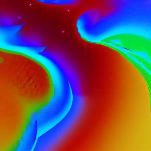 Image similar to a CFD Simulation of a spaceshuttle, Colourful, Multiphase flow