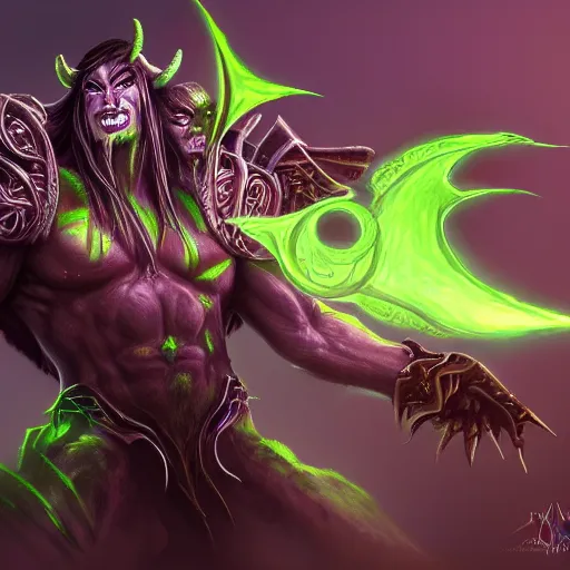 Prompt: Illidan Stormrage from World of Warcraft, trending on artstation, 4k, concept art