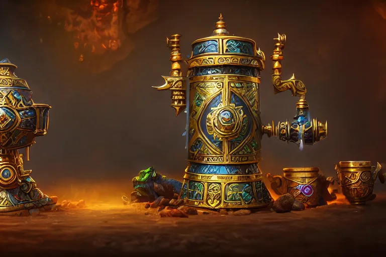 Prompt: a very detailed concept art of warcraft samovar, trending on artstation, digital art, 4 k, hyper realistic, octane render, sharp focus