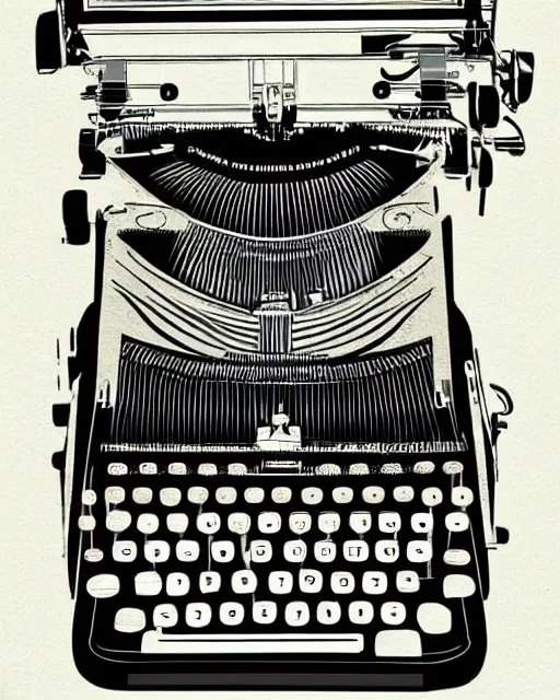 Image similar to artdeco illustration digital art typewriter. retro. old.