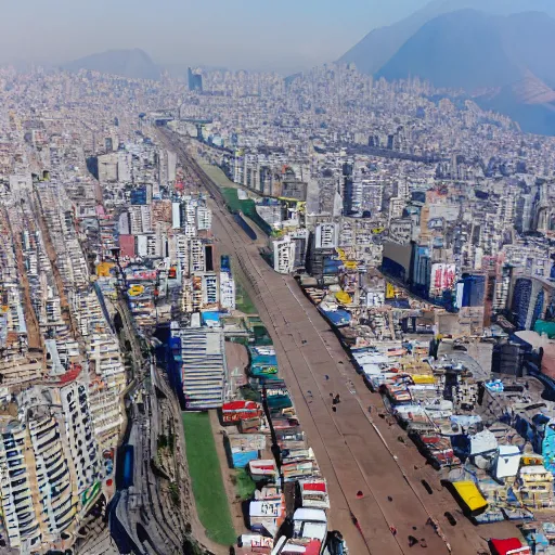 Prompt: Lima, Peru as seen from a helicopter