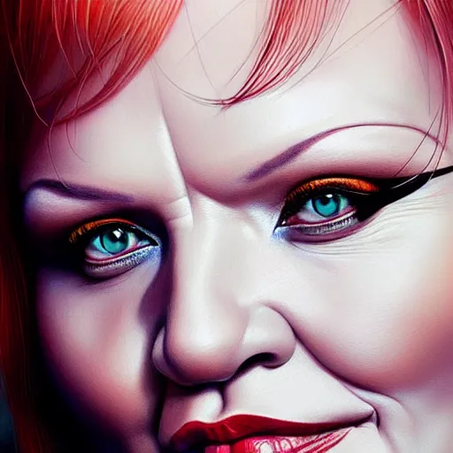 Prompt: a beautiful detailed portrait of tarja halonen, by artgerm, high details