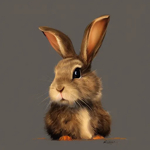 Image similar to cute rabbit by raphael lacoste, featured on artstation