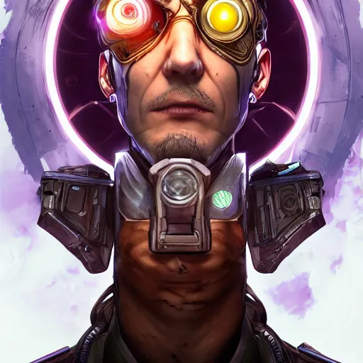 Image similar to portrait of Eirling Haaland as a Borderlands 2 character, in the style of Borderlands 2, intricate, headshot, highly detailed, digital painting, artstation, concept art, sharp focus, illustration, art by artgerm and greg rutkowski and alphonse mucha